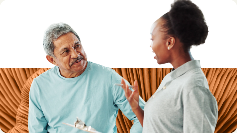 Doctor advising man