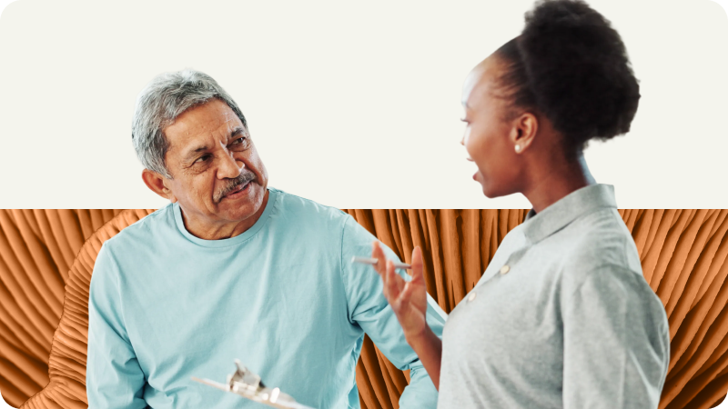 Doctor advising man